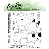 Picket Fence Studios An Animal Crackers Christmas Hello 4x4 Inch Clear Stamps (AC-100) (OUTLET)
