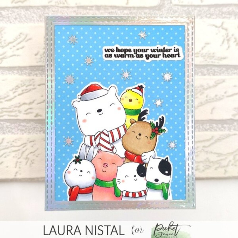 Picket Fence Studios An Animal Crackers Christmas Hello 4x4 Inch Clear Stamps (AC-100) (OUTLET) Picket Fence Studios An Animal Crackers Christmas Hello 4x4 Inch Clear Stamps (AC-100) (OUTLET)