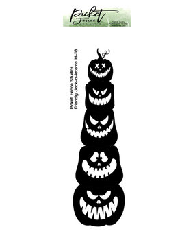 Picket Fence Studios Friendly Jack-o-Lanterns 2x6 Inch Clear Stamps (H-118) (OUTLET)