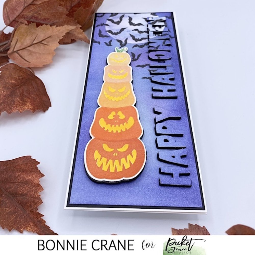 Picket Fence Studios Friendly Jack-o-Lanterns 2x6 Inch Clear Stamps (H-118) (OUTLET)