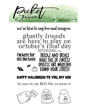 Picket Fence Studios Here for all the Boos 3x4 Inch Clear Stamps (H-122) (OUTLET)