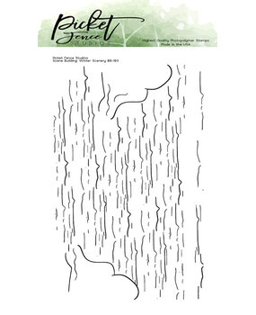 Picket Fence Studios Scene Building: Winter Scenery 4x6 Inch Clear Stamps (BB-193) (OUTLET)