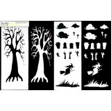 Picket Fence Studios Slim Line Welcome to the Graveyard 4x10 Inch Blending Stencil (2pcs) (SC-326) (OUTLET)