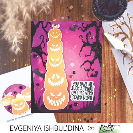 Picket Fence Studios Slim Line Welcome to the Graveyard 4x10 Inch Blending Stencil (2pcs) (SC-326) (OUTLET)