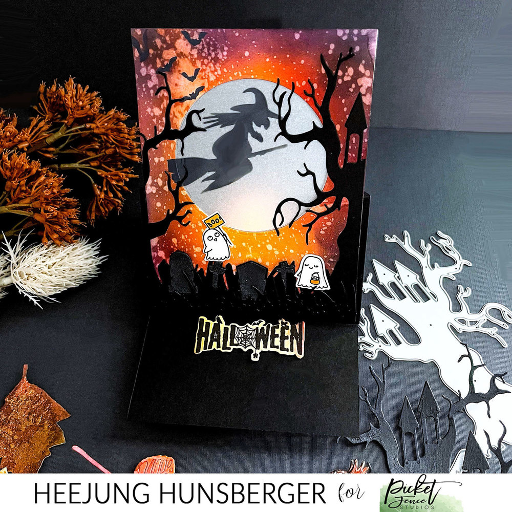 Picket Fence Studios Slim Line Welcome to the Graveyard 4x10 Inch Blending Stencil (2pcs) (SC-326) (OUTLET)