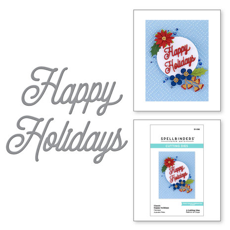 Spellbinders Classic Happy Holidays Etched Dies (S1-096) (OUTLET)