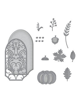 Spellbinders Fall Label Motifs Etched Dies (S5-519) (OUTLET)