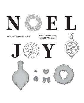 Spellbinders Big Holiday Words Clear Stamp & Die Set (SDS-179) (OUTLET)