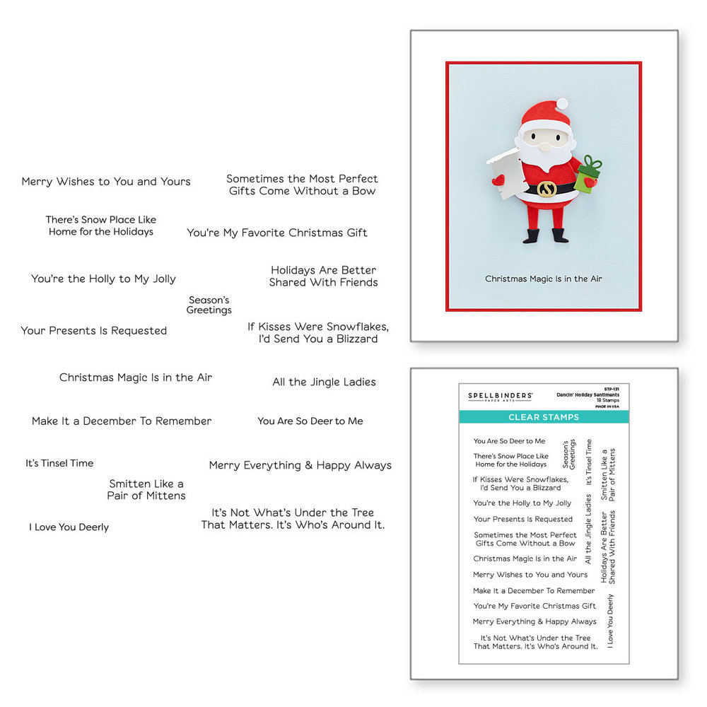 Spellbinders Dancin' Holiday Sentiments Clear Stamp (STP-131) (OUTLET) Spellbinders Dancin' Holiday Sentiments Clear Stamp (STP-131) (OUTLET)