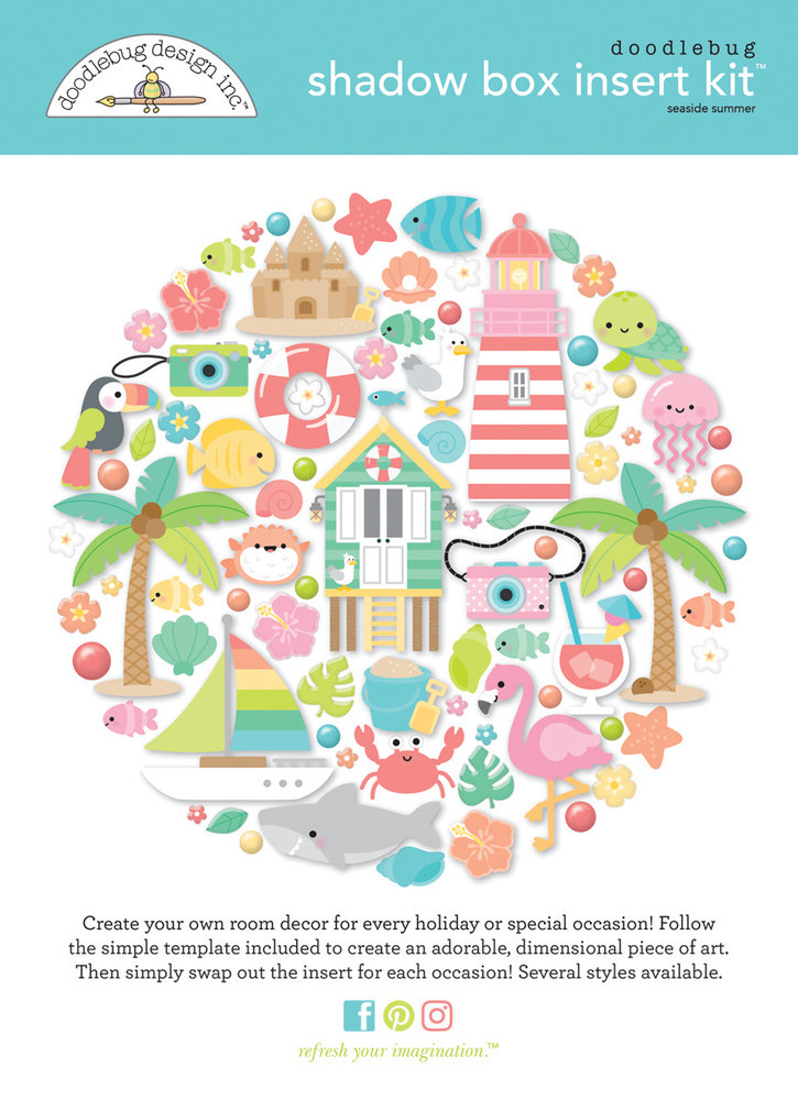 Doodlebug Design Seaside Summer Shadow Box Insert Kit (7793) (DISCONTINUED) Doodlebug Design Seaside Summer Shadow Box Insert Kit (7793) (DISCONTINUED)