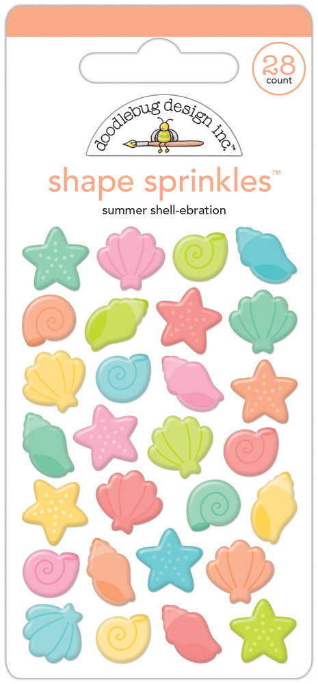 Doodlebug Design Summer Shell-ebration Shape Sprinkles (7747) (DISCONTINUED)