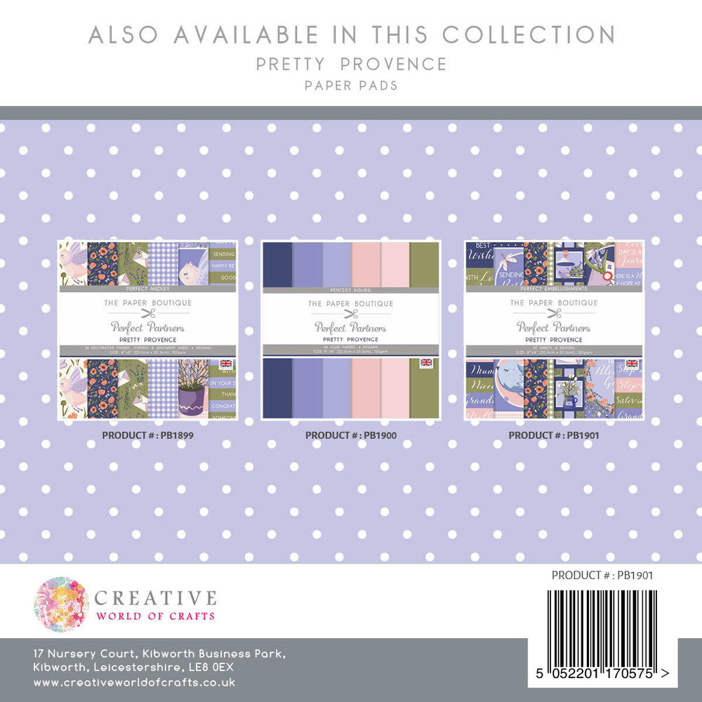 The Paper Boutique Perfect Partners Pretty Provence 8x8 Inch Embellishment Pad (PB1901) (OUTLET) The Paper Boutique Perfect Partners Pretty Provence 8x8 Inch Embellishment Pad (PB1901) (OUTLET)