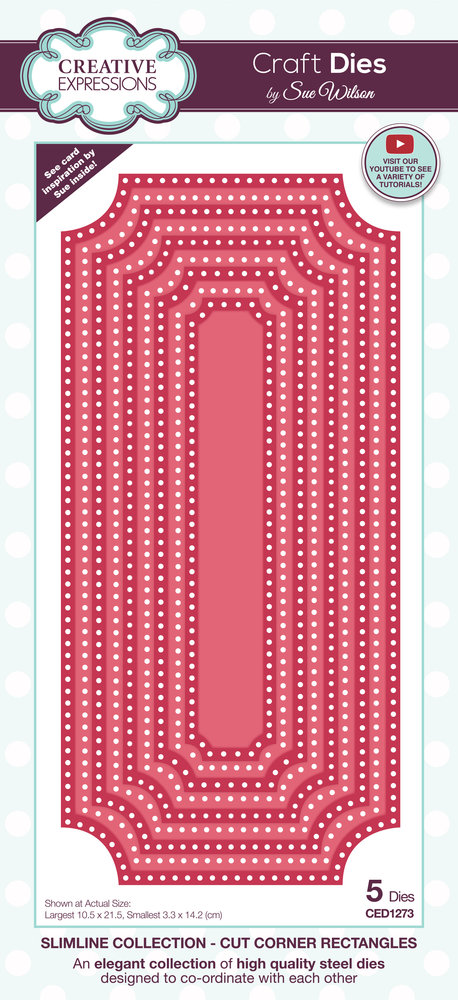 Creative Expressions Sue Wilson Craft Die Slimline Cut Corner Rectangles (CED1273) (OUTLET) Creative Expressions Sue Wilson Craft Die Slimline Cut Corner Rectangles (CED1273) (OUTLET)