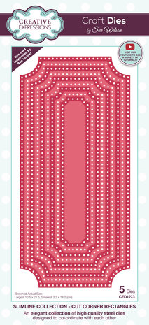 Creative Expressions Sue Wilson Craft Die Slimline Cut Corner Rectangles (CED1273) (OUTLET) Creative Expressions Sue Wilson Craft Die Slimline Cut Corner Rectangles (CED1273) (OUTLET)