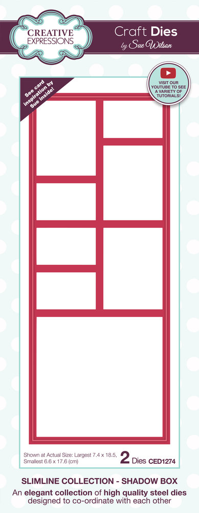 Creative Expressions Sue Wilson Craft Die Slimline Shadow Box (CED1274) (OUTLET)