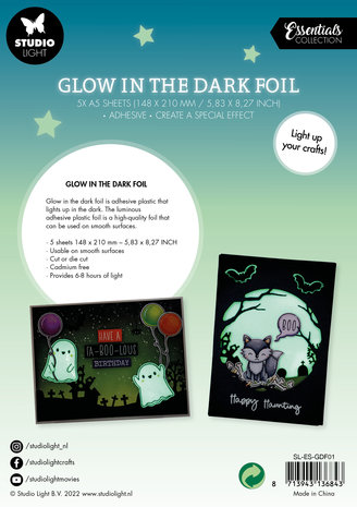 Studio Light Glow In The Dark Foil A5 Sheets (5pcs) (SL-ES-GDF01) (BASIC) Studio Light Glow In The Dark Foil A5 Sheets (5pcs) (SL-ES-GDF01) (BASIC)