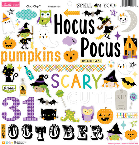 Bella BLVD Spell On You Chipboard Icons (BB2596) (OUTLET)