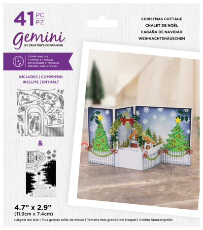 Gemini Christmas 3D Scene Builder Stamp & Die Christmas Cottage (GEM-STD-3DSB-CCOT) (DISCONTINUED)