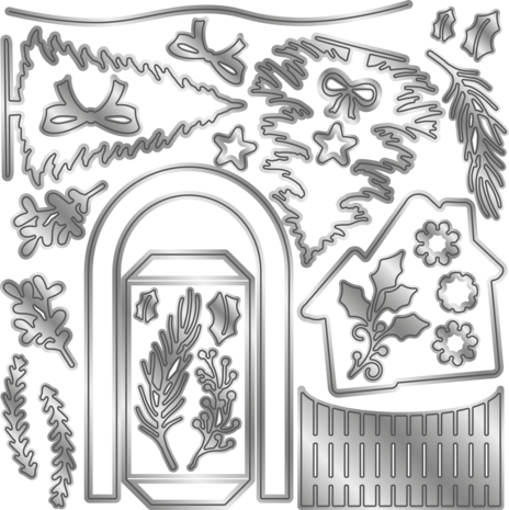 Gemini Christmas 3D Scene Builder Stamp & Die Christmas Cottage (GEM-STD-3DSB-CCOT) (DISCONTINUED)