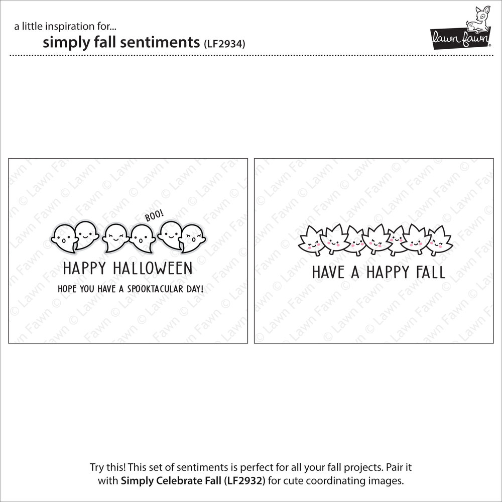 Lawn Fawn Simply Fall Sentiments Clear Stamps (LF2934) (OUTLET)