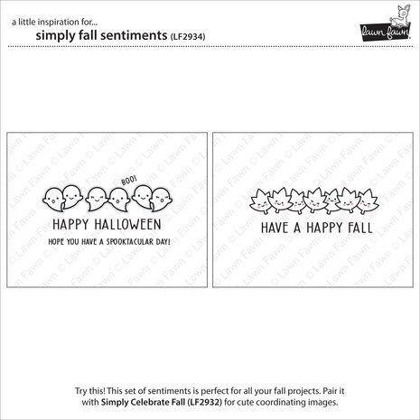 Lawn Fawn Simply Fall Sentiments Clear Stamps (LF2934) (OUTLET)