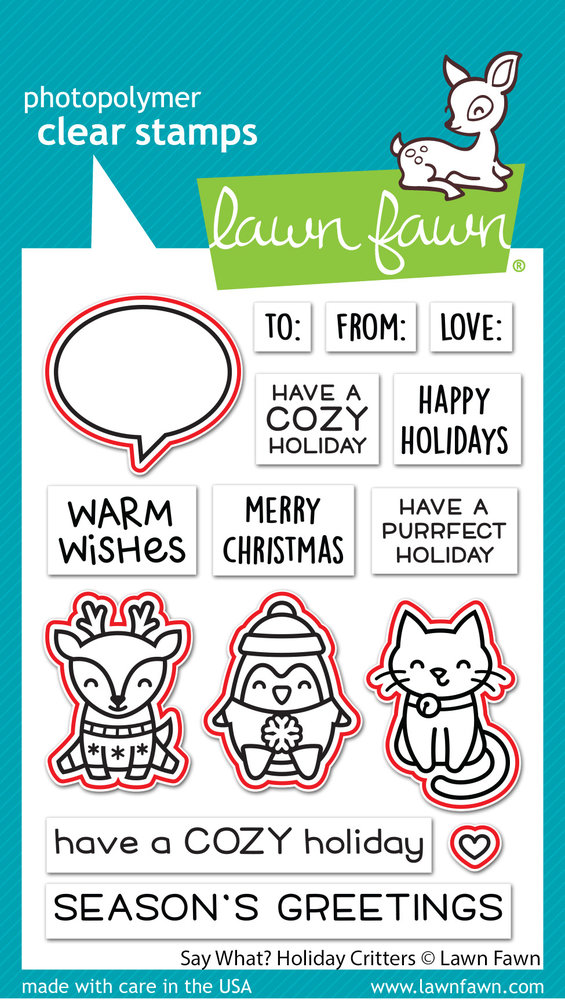 Lawn Fawn Say What? Holiday Critters Dies (LF2952) (DISCONTINUED)