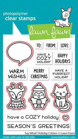 Lawn Fawn Say What? Holiday Critters Dies (LF2952) (DISCONTINUED)