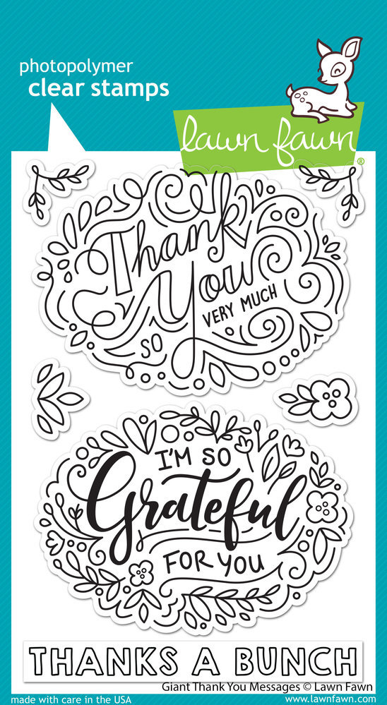 Lawn Fawn Giant Thank You Messages Clear Stamps (LF2935) (OUTLET)
