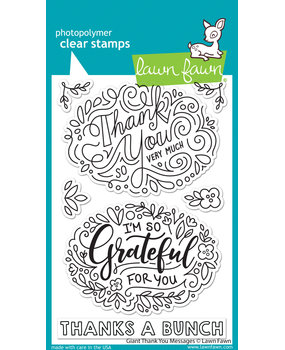 Lawn Fawn Giant Thank You Messages Clear Stamps (LF2935) (OUTLET)