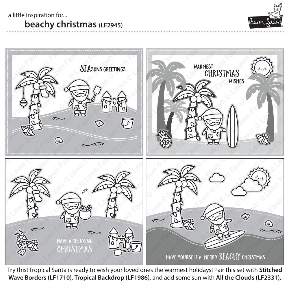 Lawn Fawn Beachy Christmas Clear Stamps (LF2945) (OUTLET)