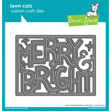 Lawn Fawn Giant Outlined Merry & Bright Dies (LF2973) (OUTLET)