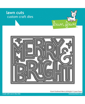 Lawn Fawn Giant Outlined Merry & Bright Dies (LF2973) (OUTLET)