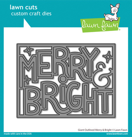 Lawn Fawn Giant Outlined Merry & Bright Dies (LF2973) (OUTLET) Lawn Fawn Giant Outlined Merry & Bright Dies (LF2973) (OUTLET)
