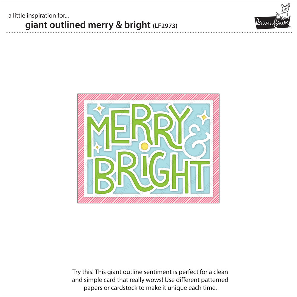 Lawn Fawn Giant Outlined Merry & Bright Dies (LF2973) (OUTLET) Lawn Fawn Giant Outlined Merry & Bright Dies (LF2973) (OUTLET)