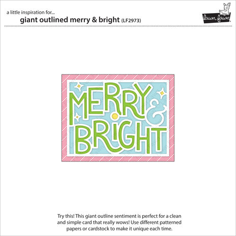Lawn Fawn Giant Outlined Merry & Bright Dies (LF2973) (OUTLET) Lawn Fawn Giant Outlined Merry & Bright Dies (LF2973) (OUTLET)