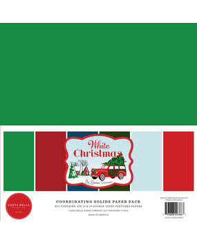 Carta Bella White Christmas 12x12 Inch Coordinating Solids Paper Pack (CBWC156015) (OUTLET)