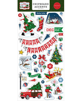 Carta Bella White Christmas Chipboard Accents (CBWC156021) (OUTLET)