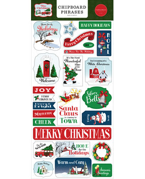 Carta Bella White Christmas Chipboard Phrases (CBWC156022) (OUTLET)