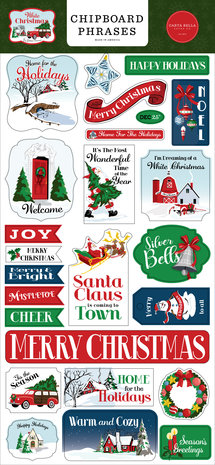 Carta Bella White Christmas Chipboard Phrases (CBWC156022) (OUTLET)
