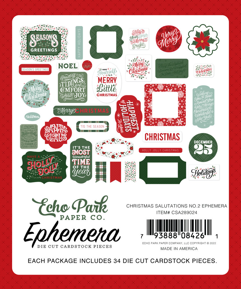 Echo Park Christmas Salutations No. 2 Ephemera (CSA289024) (DISCONTINUED)