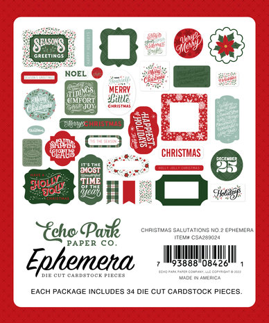 Echo Park Christmas Salutations No. 2 Ephemera (CSA289024) (DISCONTINUED)