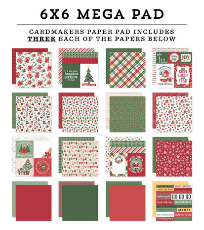 Echo Park Santa Claus Lane 6x6 Inch Cardmakers Mega Pad (SCL287031) (DISCONTINUED) Echo Park Santa Claus Lane 6x6 Inch Cardmakers Mega Pad (SCL287031) (DISCONTINUED)