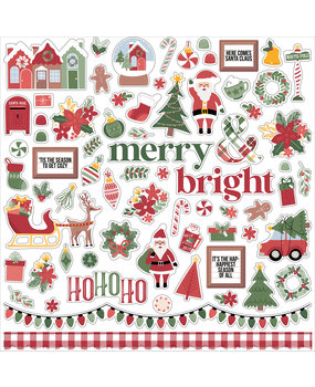 Echo Park Santa Claus Lane 12x12 Inch Element Sticker (SCL287014) (DISCONTINUED)