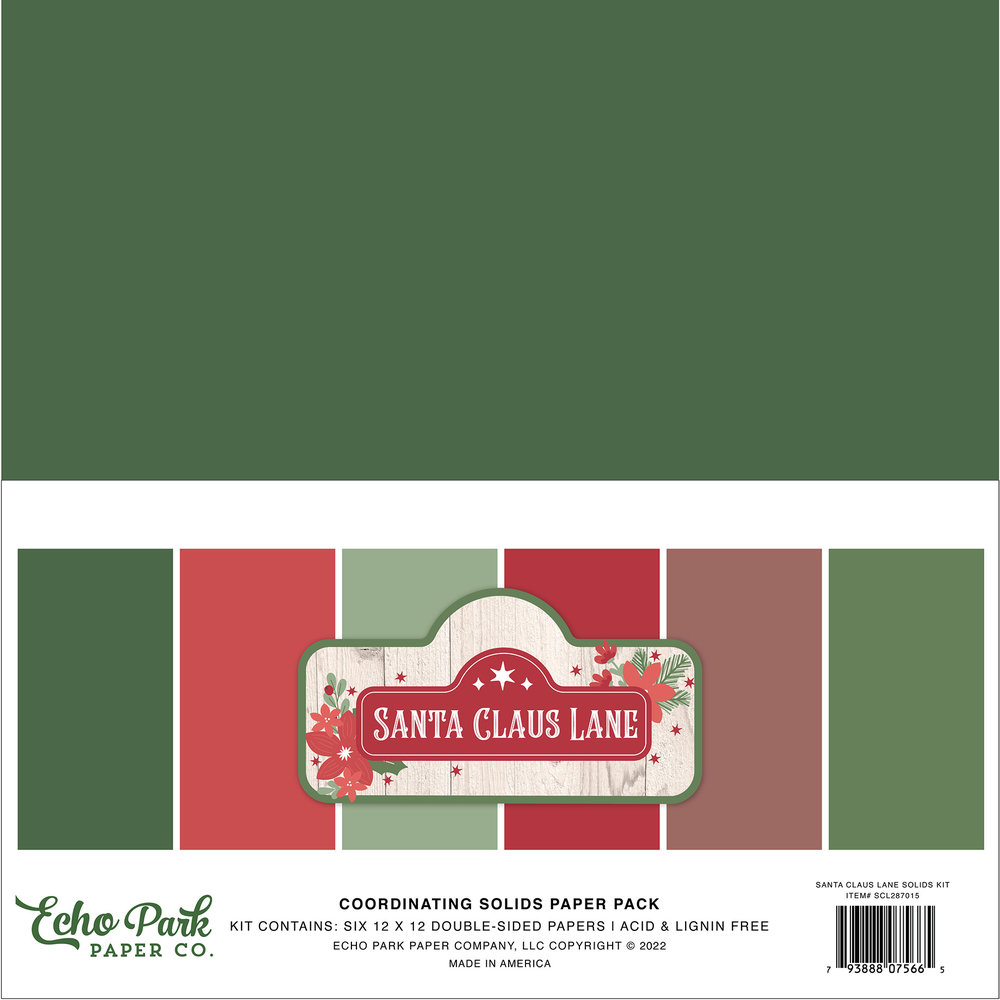 Echo Park Santa Claus Lane 12x12 Inch Coordinating Solids Paper Pack (SCL287015) (DISCONTINUED) Echo Park Santa Claus Lane 12x12 Inch Coordinating Solids Paper Pack (SCL287015) (DISCONTINUED)
