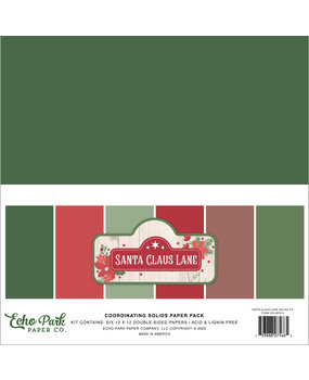 Echo Park Santa Claus Lane 12x12 Inch Coordinating Solids Paper Pack (SCL287015) (DISCONTINUED)