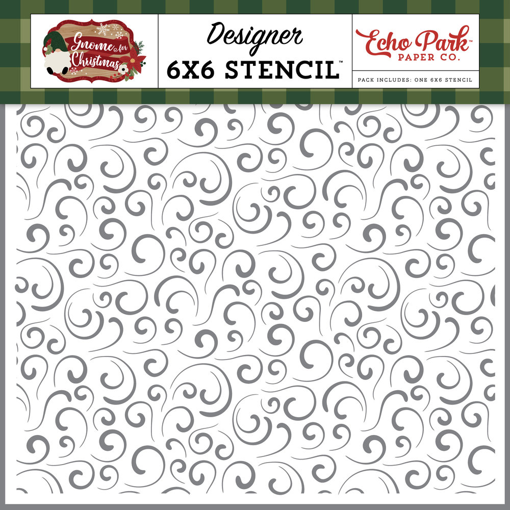Echo Park Snowy Swirls Stencil (GFC290034) (DISCONTINUED)