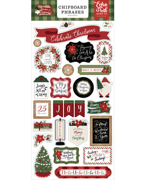 Echo Park Gnome For Christmas Chipboard Phrases (GFC290022) (DISCONTINUED)