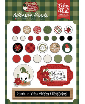 Echo Park Gnome For Christmas Adhesive Brads (GFC290020) (DISCONTINUED)