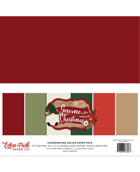 Echo Park Gnome For Christmas 12x12 Inch Coordinating Solids Paper Pack (GFC290015) (DISCONTINUED)