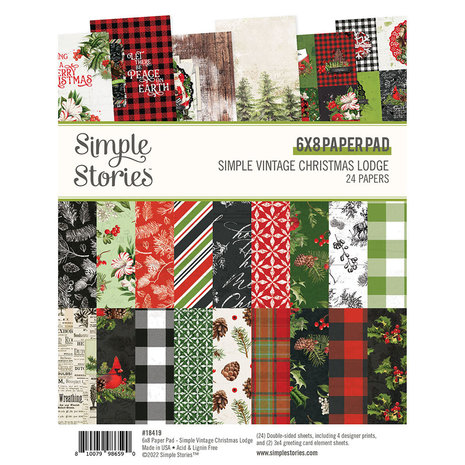 Simple Stories Simple Vintage Christmas Lodge 6x8 Inch Paper Pad (18419) (DISCONTINUED)